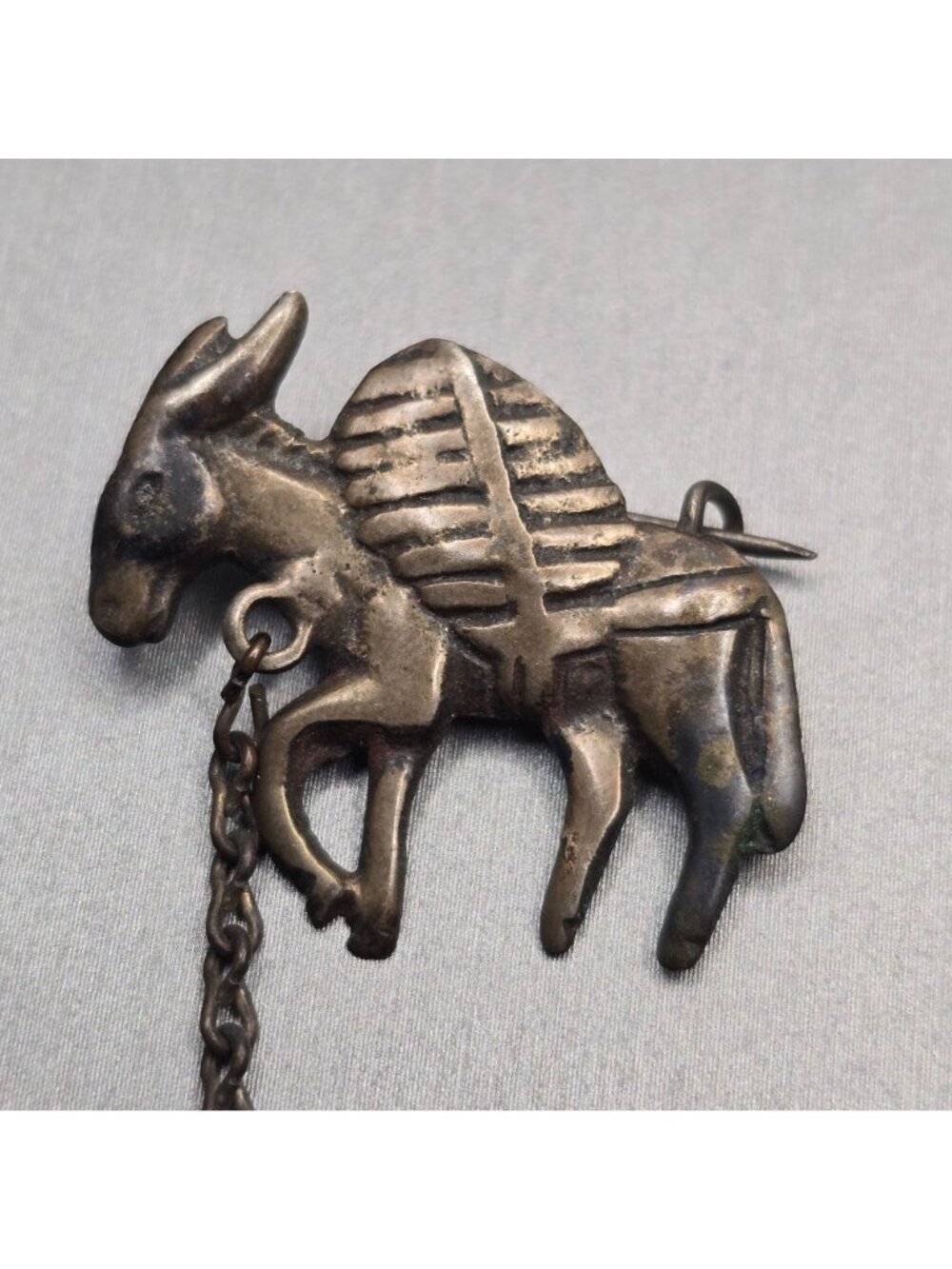 Vintage Taxco Sterling Silver Mule Donkey Chatelaine Brooch Mexican Pin - Picture 3 of 13